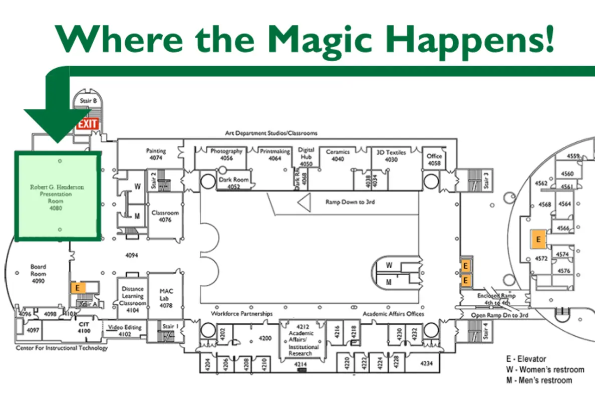 Campus Map showing Room 4080 location